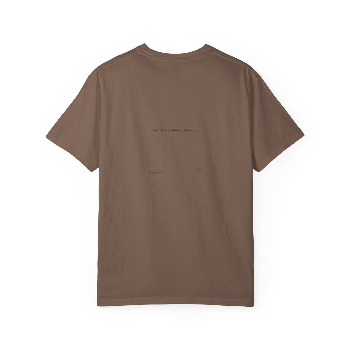 THOUGHTS Book Cover With "You are beautiful and have great love to give" Page 3, Unisex T-shirt, multiple colors