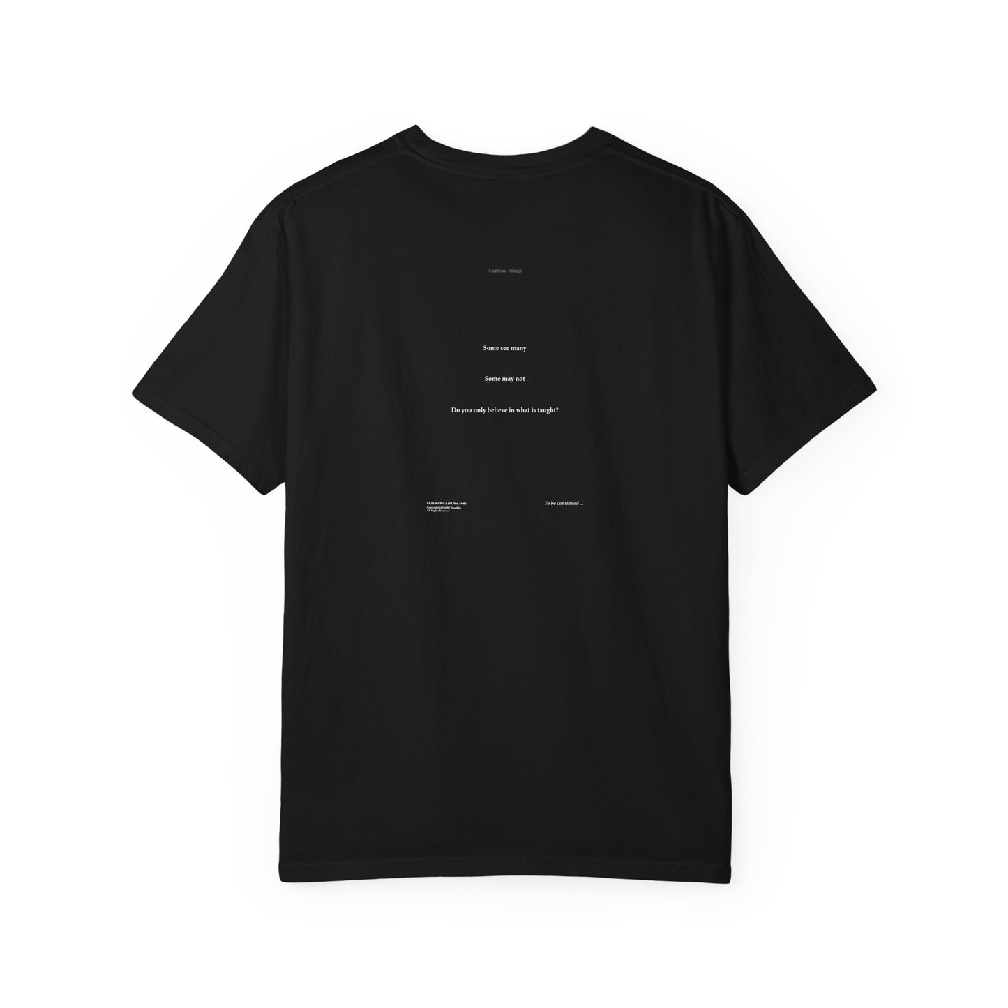 CURIOUS THINGS Book Cover with PG 233 "Some see many", Unisex T-shirt, multiple colors