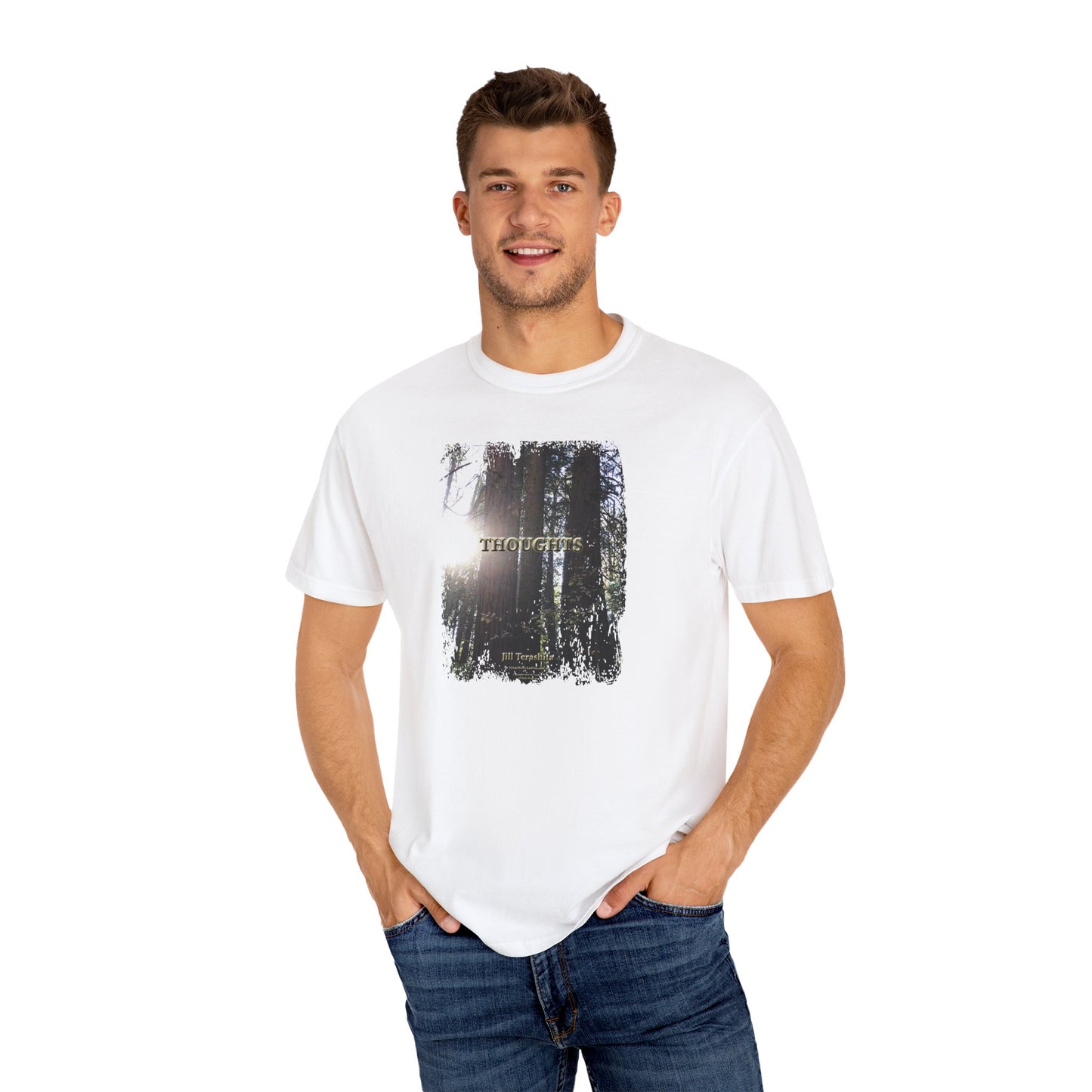THOUGHTS Book Cover With "You are beautiful and have great love to give" Page 3, Unisex T-shirt, multiple colors