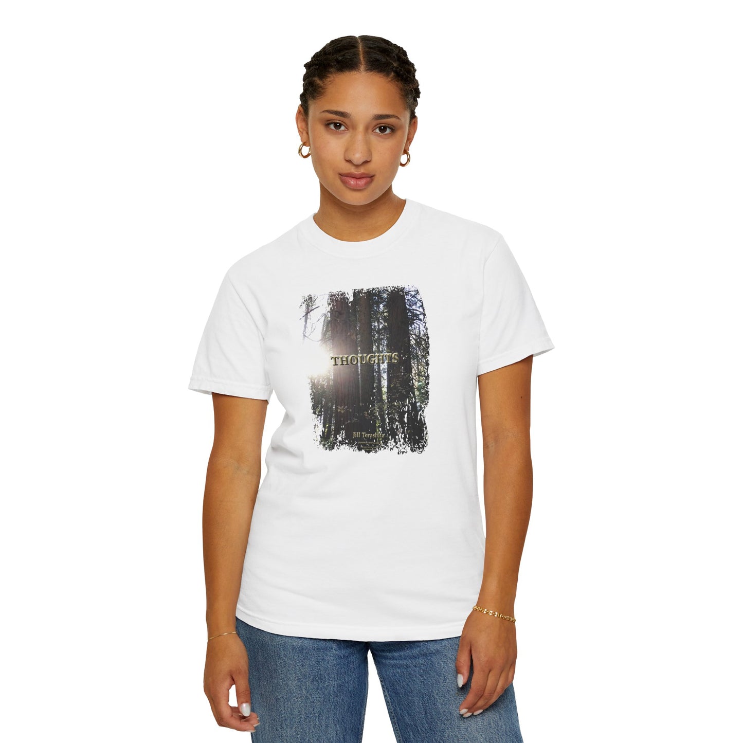 THOUGHTS Book Cover With "You are beautiful and have great love to give" Page 3, Unisex T-shirt, multiple colors