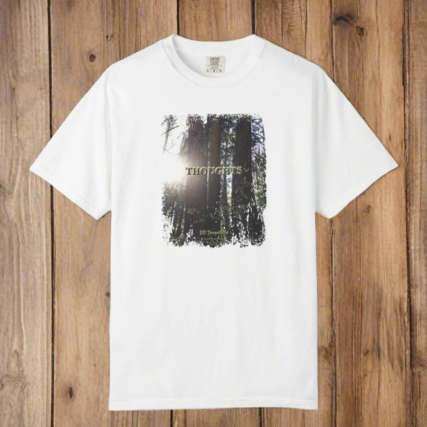 THOUGHTS Book Cover With "You are beautiful and have great love to give" Page 3, Unisex T-shirt, multiple colors