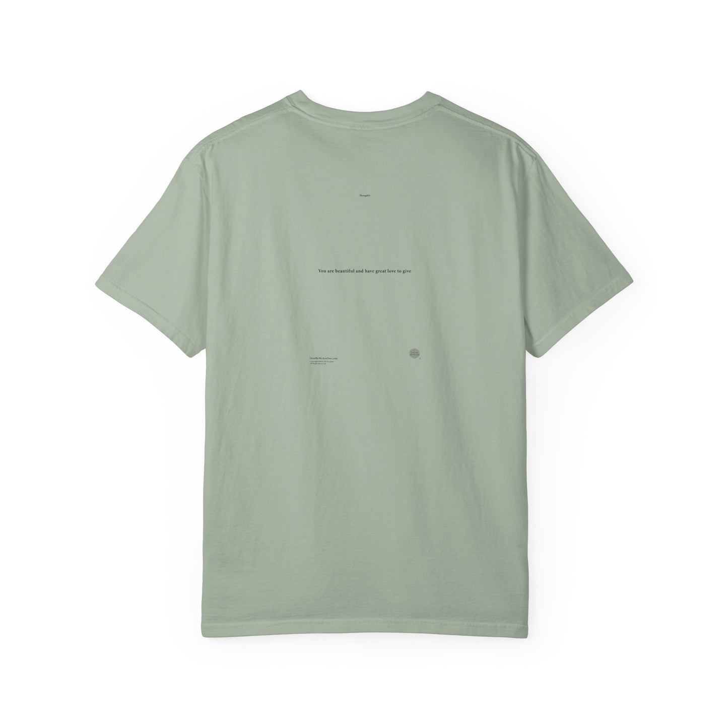 THOUGHTS Book Cover With "You are beautiful and have great love to give" Page 3, Unisex T-shirt, multiple colors