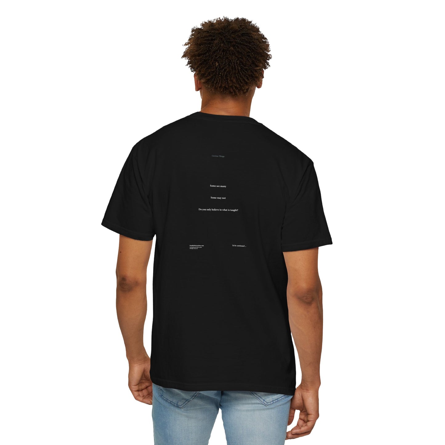 CURIOUS THINGS Book Cover with PG 233 "Some see many", Unisex T-shirt, multiple colors